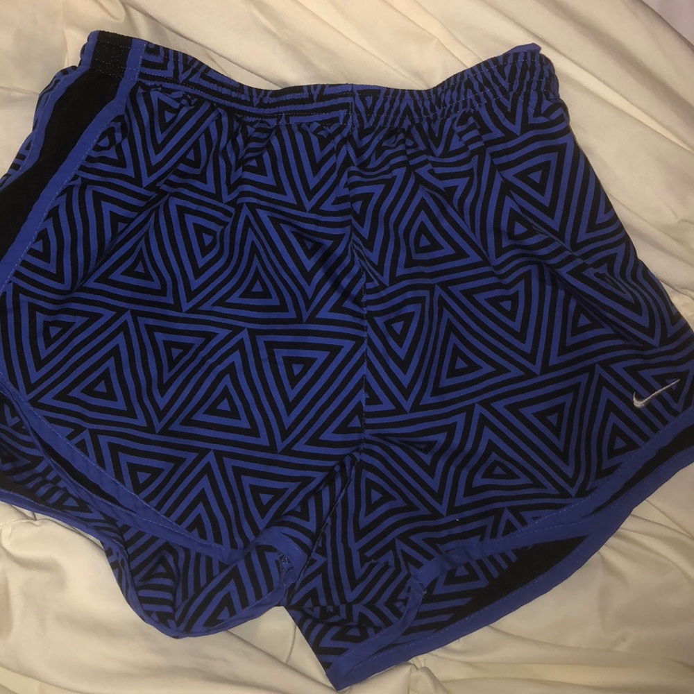 Blue and black nike shorts